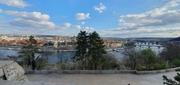 Next to the metronome and the demolished statute of Stalin, a view over the old city