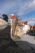 The city has slopes everywhere and many buildings are at one level at the front and a different level at the back