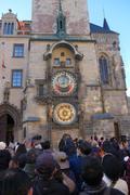 Astronomical Clock after chiming. The windows above the clock have closed