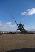 A giant metronome looking over the city. Previously there was a statute of Stalin here but it was torn down shortly after his death