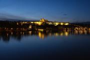 Looking over the river towards Prague Castle, early evening (*)